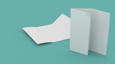Boş şablon panelli broşür, 3d render /