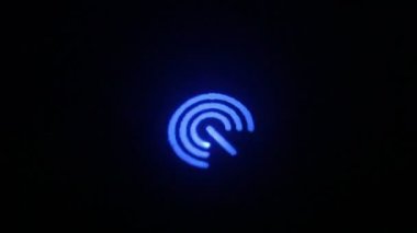Makro Ecu hareketli mavi wi-fi sinyal simgesi (değil animasyonlu)