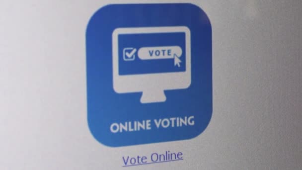 LOS ANGELES, CA - 15 maggio 2016: Camera dolly a sinistra per regolare lo schermo di voto online sul sito web di voto — Video Stock