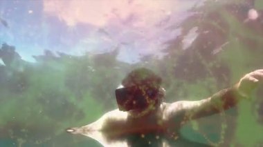 Sualtı Vr Immersive Reality - Vr başlık ile kamera doğrudan bakıyor