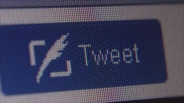 Sosyal medya makro yakın çekim Dolly: Kullanıcı tıklamaları Tweet Button