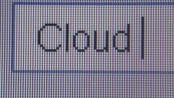 Makró zár megjelöl gépelés keresési lekérdezés: felhő — Stock videók