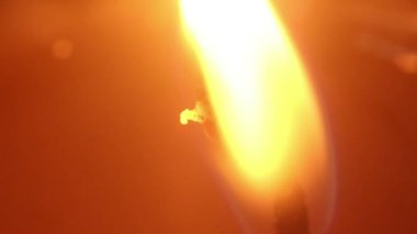 Ultra makro yanan mum Wick yakın çekim ve (statik alev)