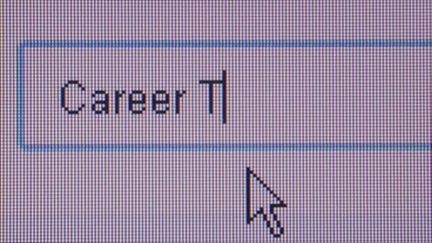 Online jobb jakt: användartyper "karriär övergång": sociala medier makro närbild — Stockvideo