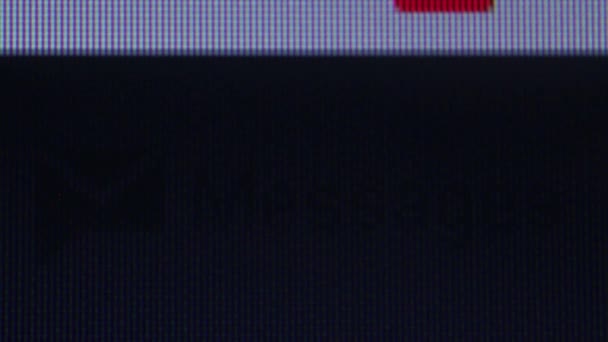 Primer plano de la macro de redes sociales: 'Mensajes' con icono y cursor — Vídeos de Stock