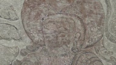 Antik Tapınak (Angkor) - detay Ecu oturmuş peygamber aşağı eğim