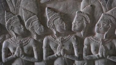 Antik Tapınak (Angkor) - Duvar oymalar detay Ecu dansçılar kadar tilt