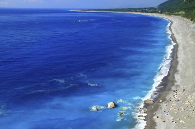 Hualien Tayvan 'ın deniz manzarası