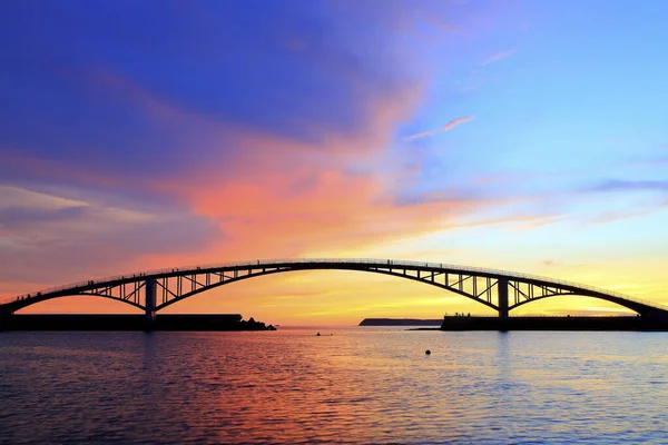 Bogenbrücke Bei Sonnenuntergang Penghu Taiwan — Stockfoto