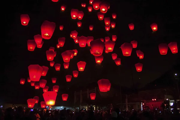 Lanternes Pingxi Sky Nuit — Photo