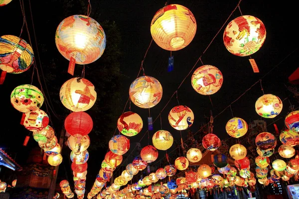 Lanternes Peintes Tainan Taiwan — Photo