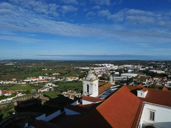 Výhled Město Modré Nebe Portugalsku — Stock fotografie