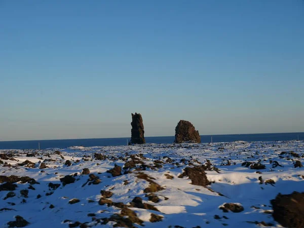 Paesaggio Marino Invernale Islanda — Foto Stock