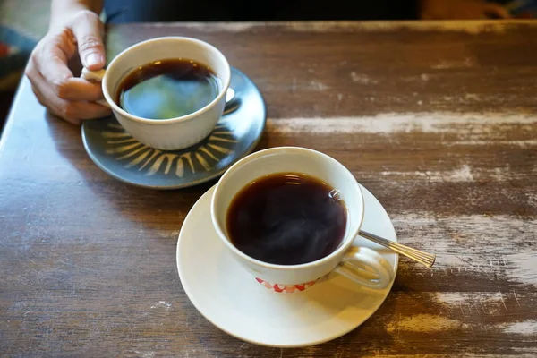 Coffee Cups Served Restaurant — Stock Photo, Image