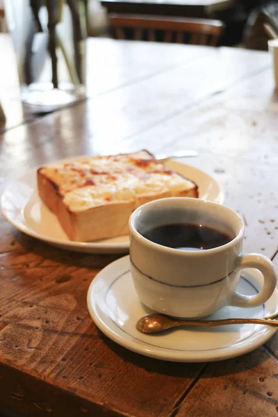 Kopje Koffie Geserveerd Restaurant — Stockfoto