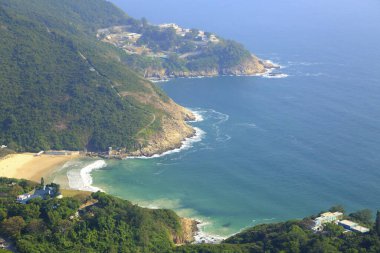 Hong Kong, Çin 'deki sahil ve dağlar.