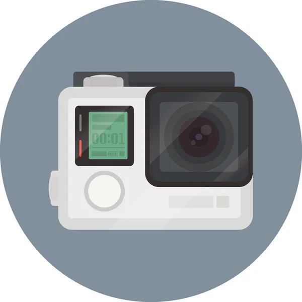 GoPro Hero 4 icono plano de la cámara deportiva — Archivo Imágenes Vectoriales