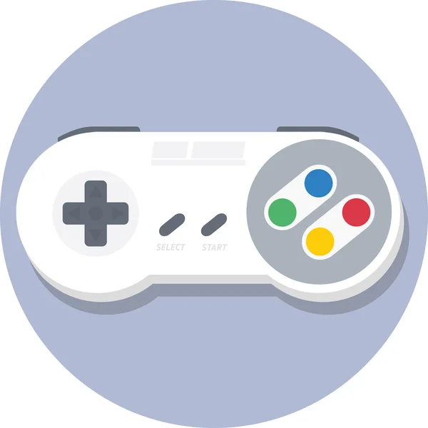 Super nintendo (PNO) gamepad (controller) vektoru plochý ikona — Stockový vektor