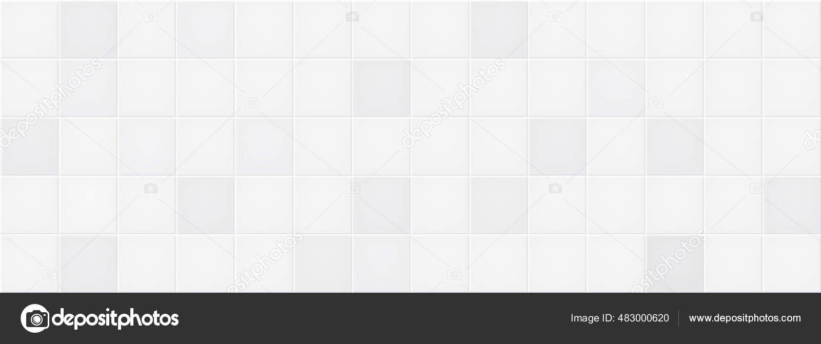 White Gray Ceramic Tiles Wall Texture Abstract Background Vector