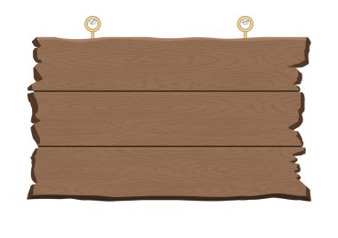 Retro asılı kahverengi ahşap levha tabela vektör çizimi