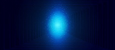 Mavi dijital devre mikroçip teknolojisi soyut arkaplan vektör çizimi