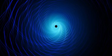 Mavi spiral dijital dalga iletişim ağı teknolojisi soyut arkaplan vektör çizimi