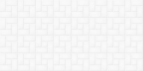 Bílé Keramické Dlaždice Stěna Textura Abstraktní Pozadí Vektor Ilustrace — Stockový vektor