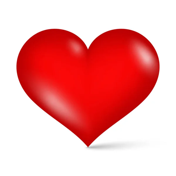 Brillante Rojo Corazón Vector Ilustración — Vector de stock