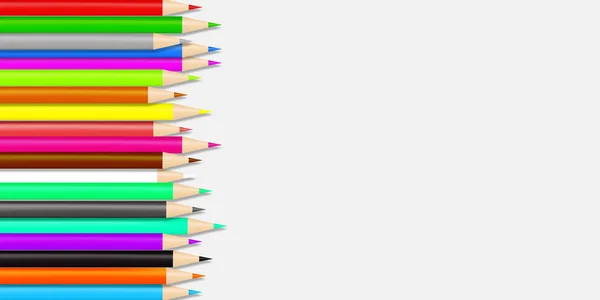 Stos Kolorowych Kredek Kolorowy Wektor Ołówek Ilustracja — Wektor stockowy