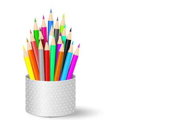 Crayons Colorés Porte Gobelet Illustration Vectorielle — Image vectorielle