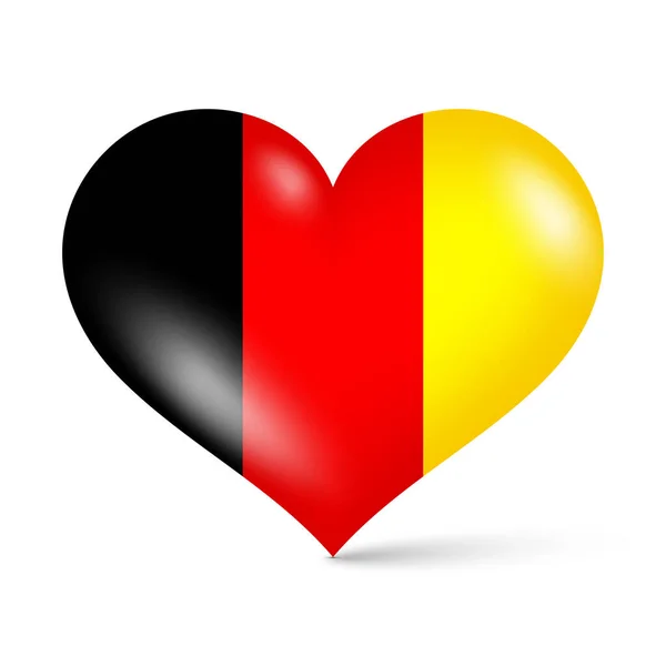 Brillante Corazón Forma Bandera Nacional Alemania Vector Ilustración — Vector de stock