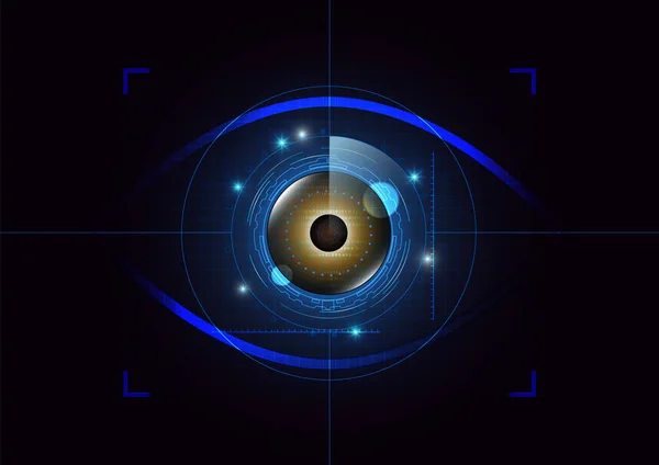 Футуристична Концепція Технології Виявлення Очей Двійковим Кодом Векторні Ілюстрації — стоковий вектор