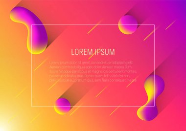 İniş sayfası şablon çizimi için 3d neon rengi soyut geometrik balon şekilleri arkaplan