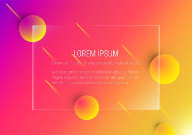 İniş sayfası şablon çizimi için 3d neon rengi soyut geometrik balon şekilleri arkaplan