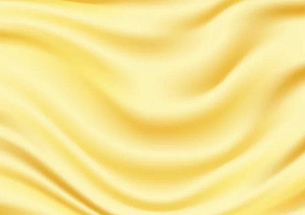 Wellige Goldene Seide Satin Stoff Textur Abstrakt Hintergrund Vektor Illustration — Stockvektor