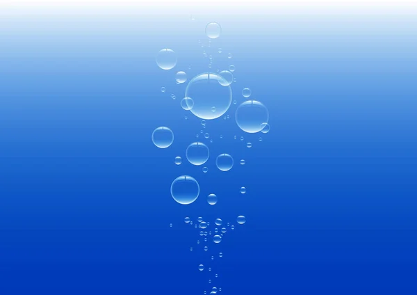 Синие Пузыри Водной Векторной Иллюстрации — стоковый вектор