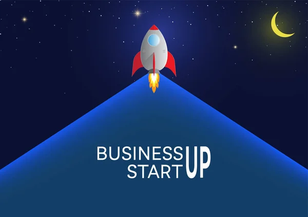 Lançamento Foguetes Negócio Start Conceito Ilustração Vetorial — Vetor de Stock