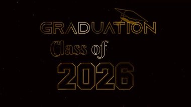 2026 'nın lüks altın mezuniyet sınıfı metin efekti