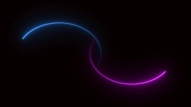 Pembe ve mavi parlayan neon ışıklar arka planı etkiler