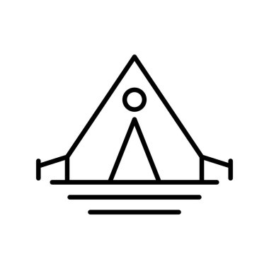 Kamp Ana Hattı Vektör Simgesi Tasarımı