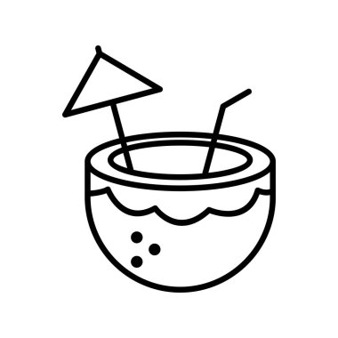 Hindistan cevizi Taslak Vektör Simgesi Tasarımı