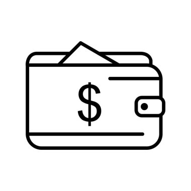 Cüzdan Taslak Vektör Simgesi Tasarımı