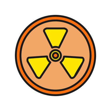  Radyasyon Satırı Dolu Vektör Simgesi Tasarımı