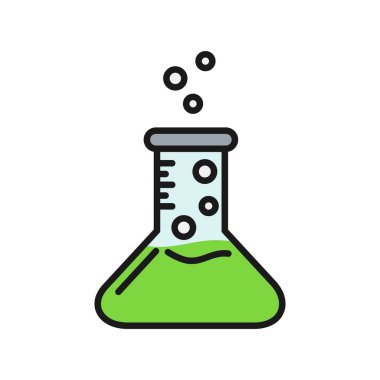 Kimyasal Beaker Hattı Vektör Simgesi Tasarımı