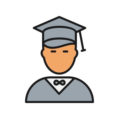 Erkek Öğrenci Satırı Vektör Simgesi Tasarımı