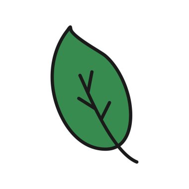 Yaprak Satırı Doldurulmuş Vektör Simgesi Tasarımı