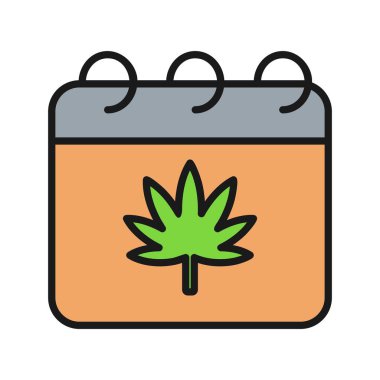  Takvim Satırı Doldurulmuş Vektör Simgesi Tasarımı