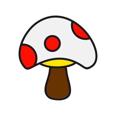 Mantar Satırı Vektör Simgesi Tasarımı