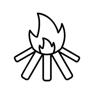 Şenlik Ateşi Taslak Vektör Simgesi Tasarımı