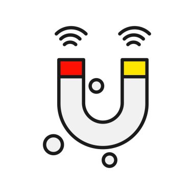 Magnet Satırı Dolu Vektör Simgesi Tasarımı